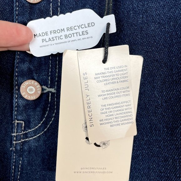 Sincerely Jules Jeans Womens 9/29 Blue High Waist Button Fly Mom Stovepipe Dark - Picture 7 of 10